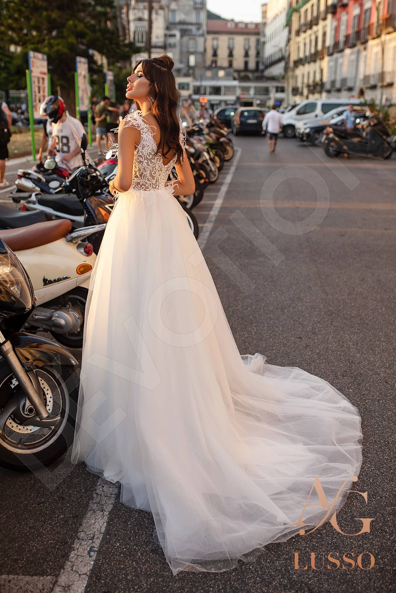 Falco Open back A-line Sleeveless Wedding Dress Back