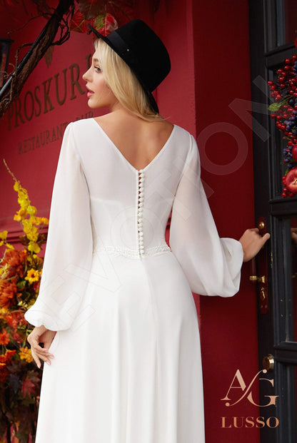 Armana Open back A-line Long sleeve Wedding Dress 5