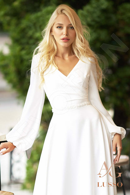 Karissa Full back A-line Long sleeve Wedding Dress 2