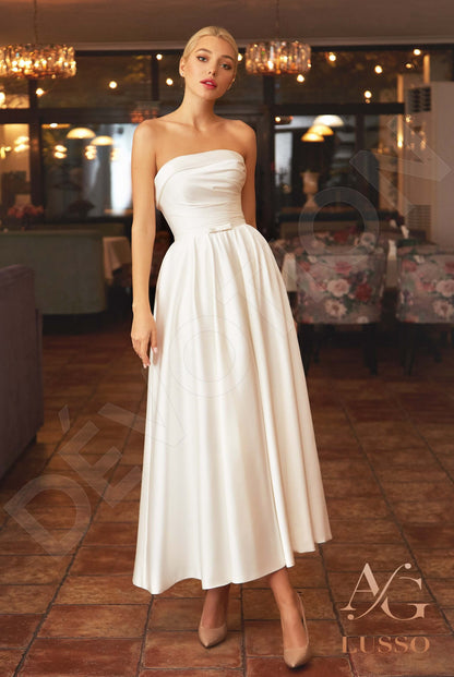 Nolla Open back A-line Strapless Wedding Dress Front