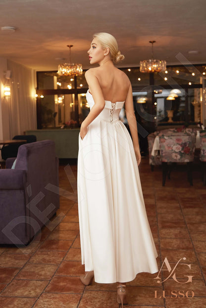 Nolla Open back A-line Strapless Wedding Dress Back