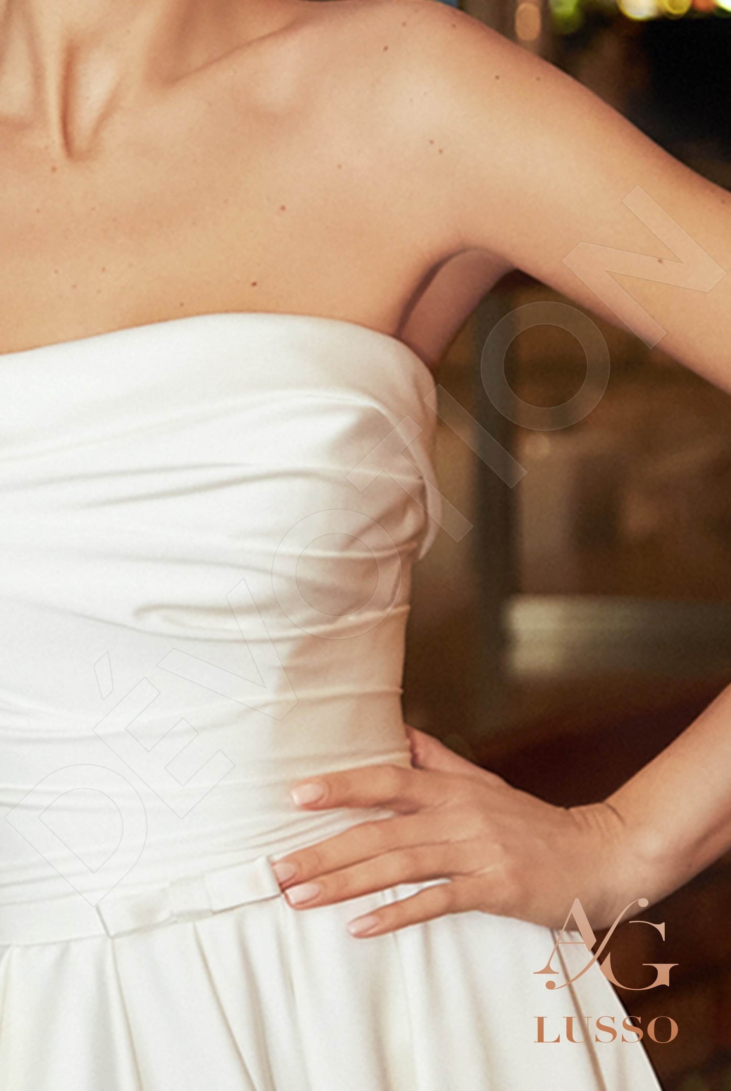 Nolla Open back A-line Strapless Wedding Dress 7