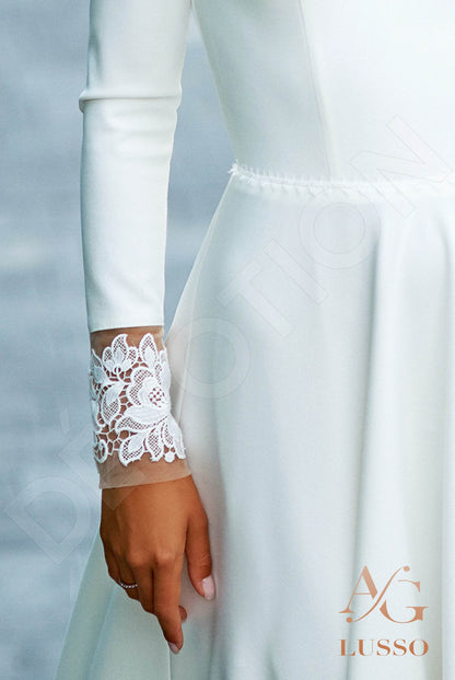 Sandara Full back A-line Long sleeve Wedding Dress 9