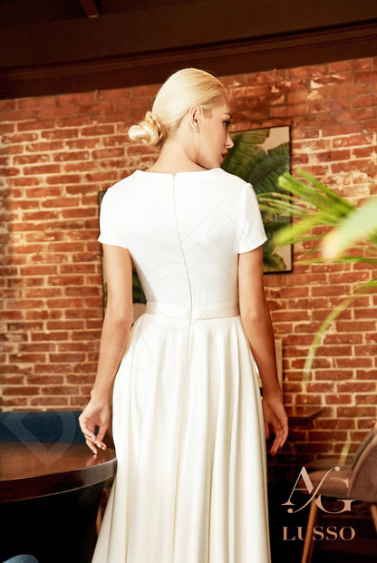 May Full back A-line Short/ Cap sleeve Wedding Dress 3