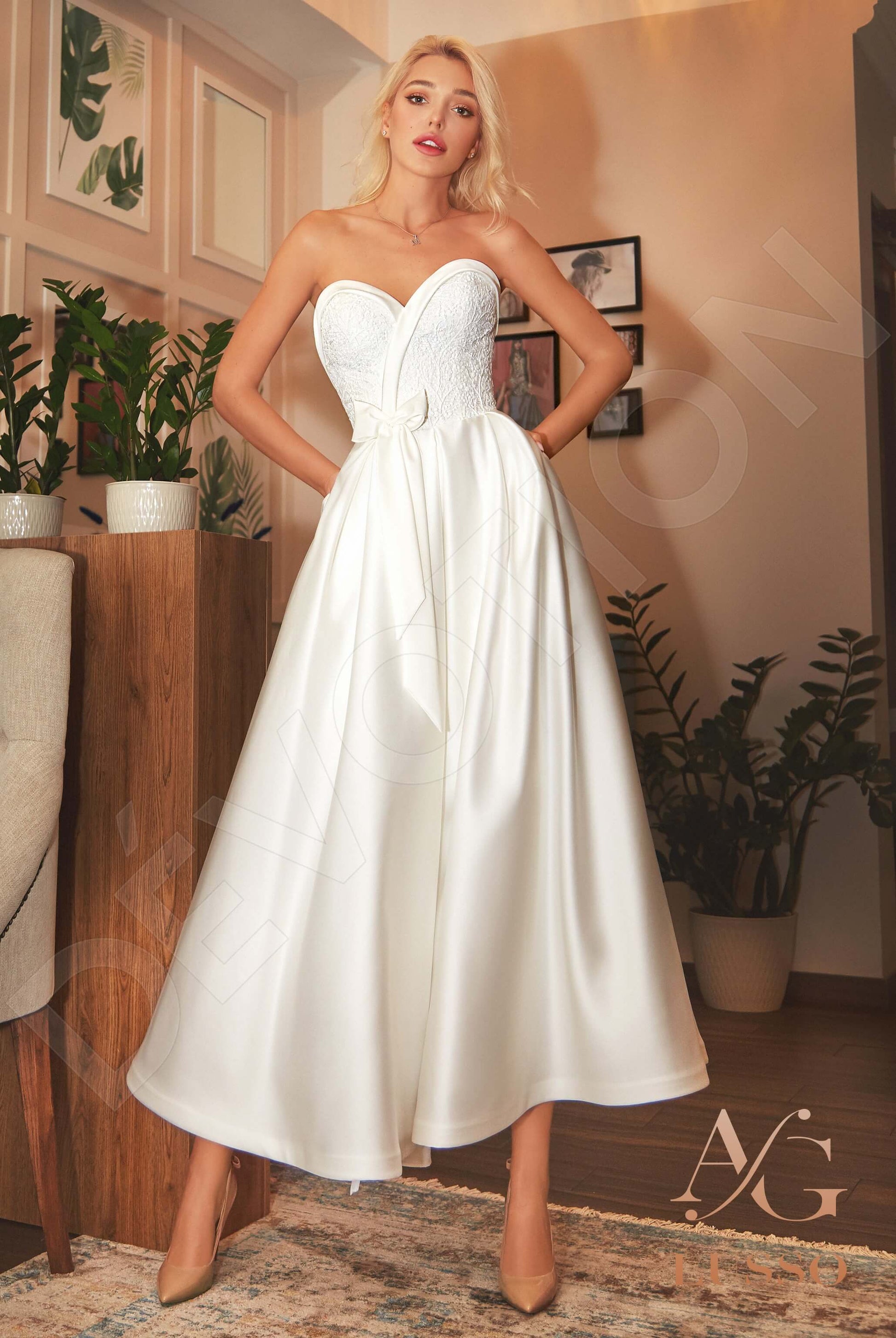 Unala A-line Sweetheart Milk Wedding dress