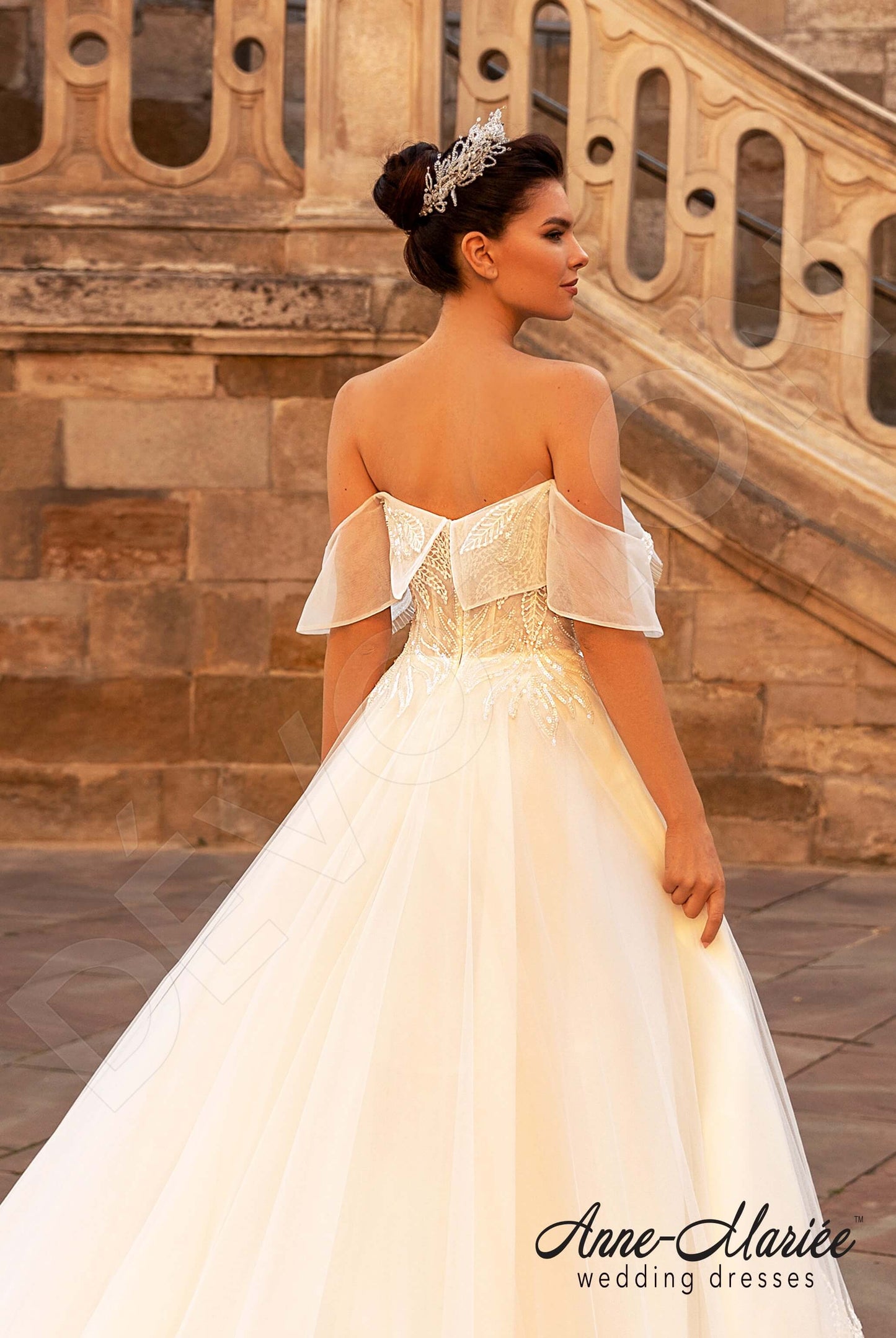 Aile Open back Princess/Ball Gown Detachable sleeves Wedding Dress 3
