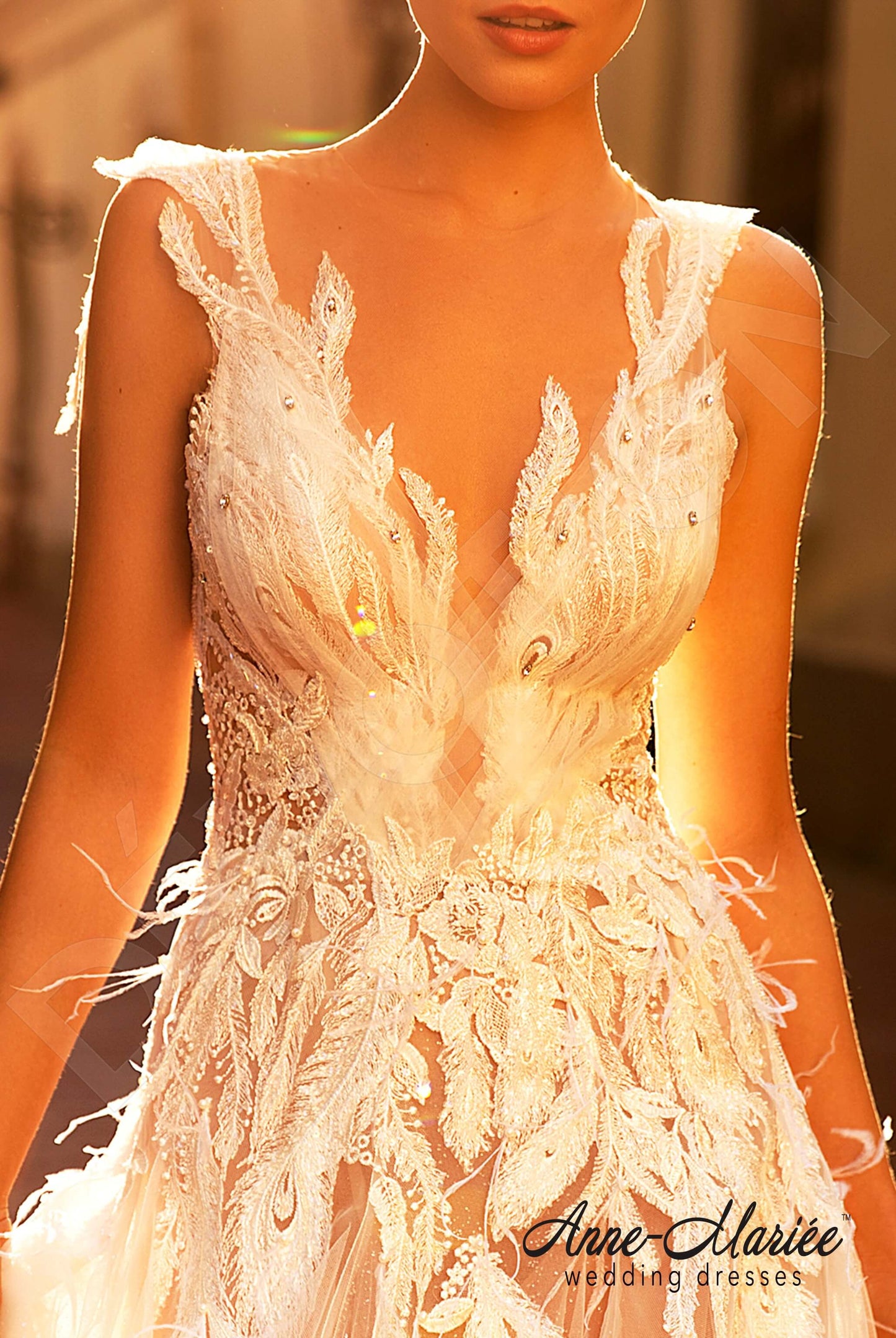 Letisia Illusion back A-line Sleeveless Wedding Dress 7