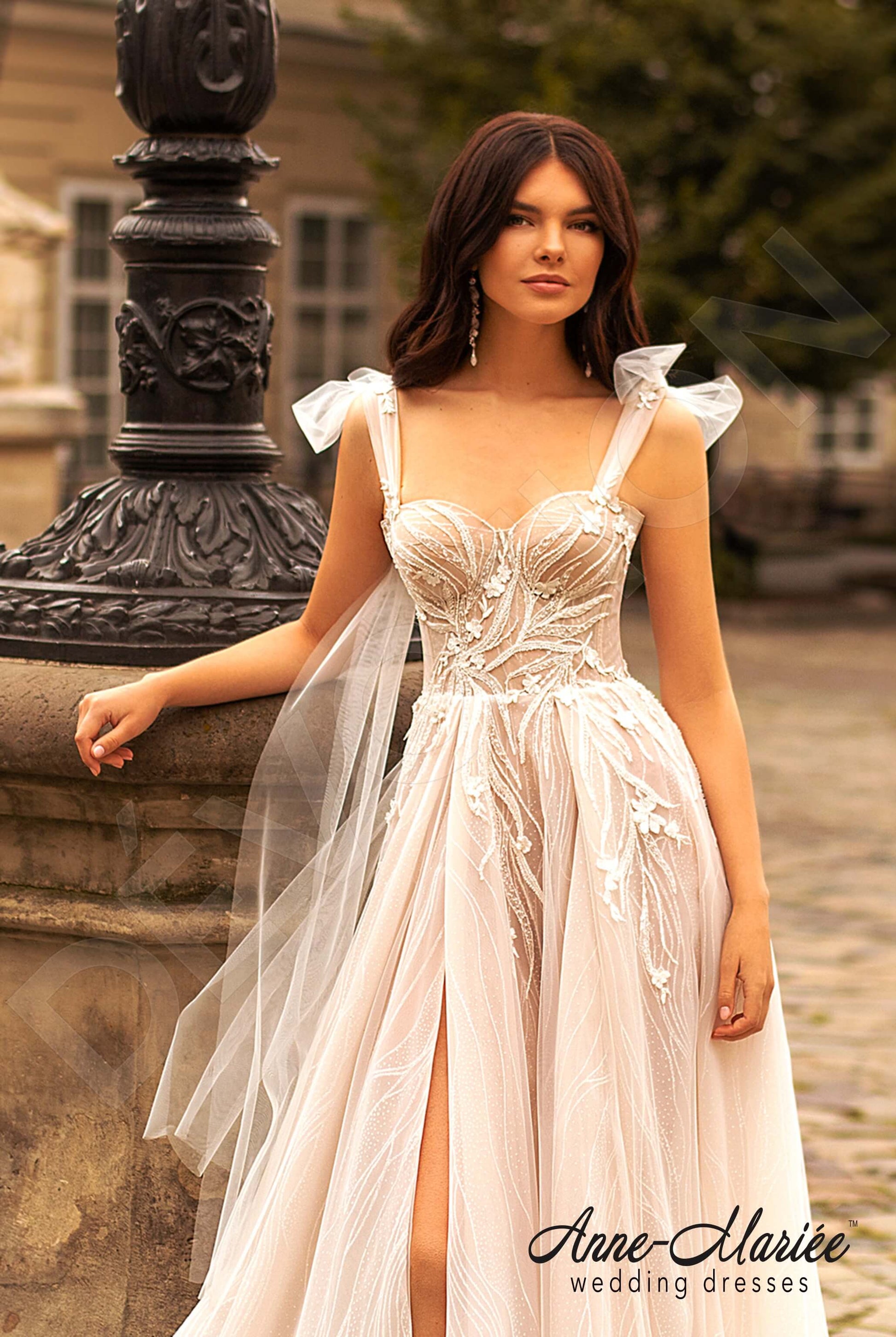 Lunet A-line Sweetheart Milk Nude Wedding dress