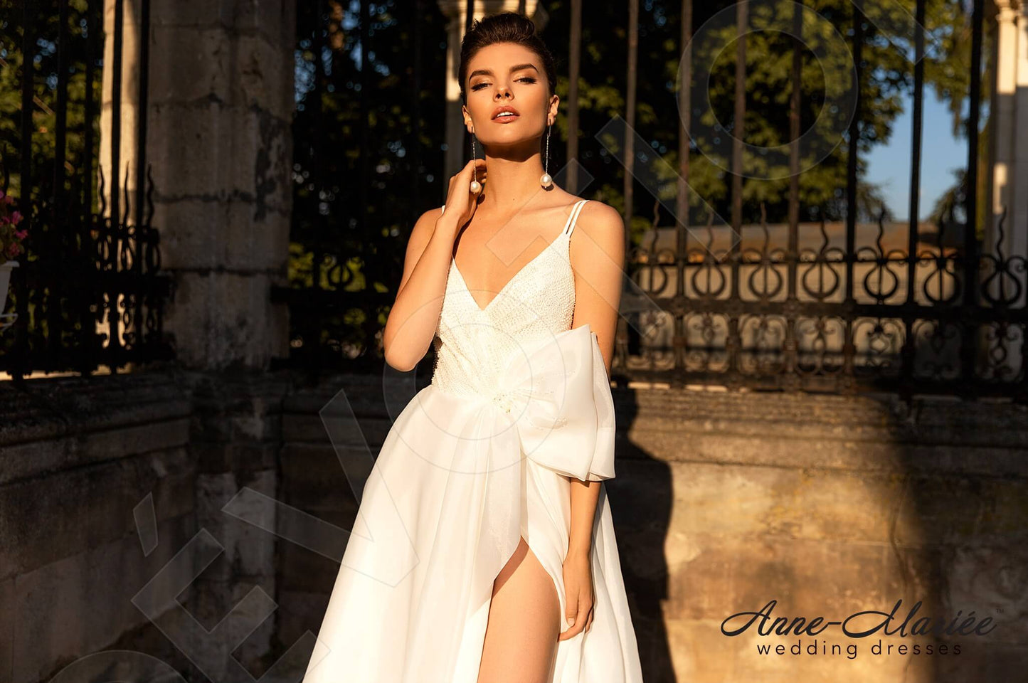 Marcel Open back A-line Straps Wedding Dress 4