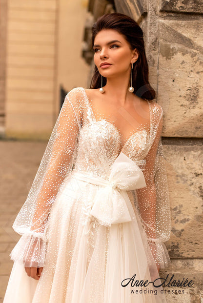 Valerina Illusion back A-line Sleeveless Wedding Dress 3