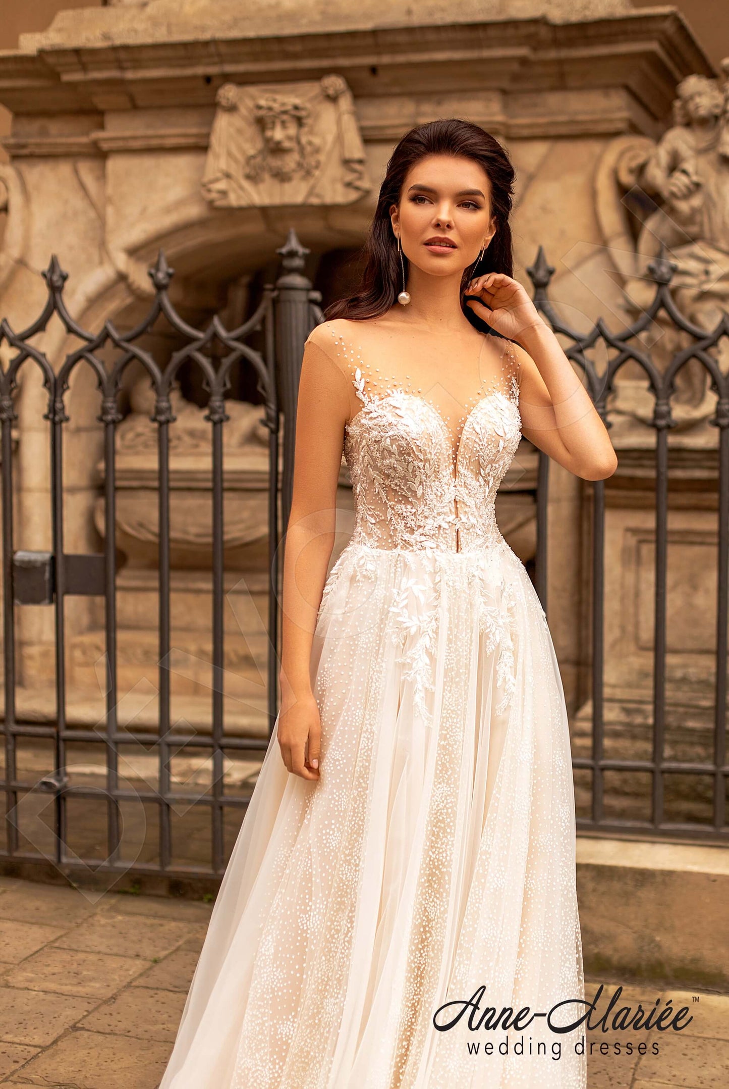 Valerina Illusion back A-line Sleeveless Wedding Dress 4