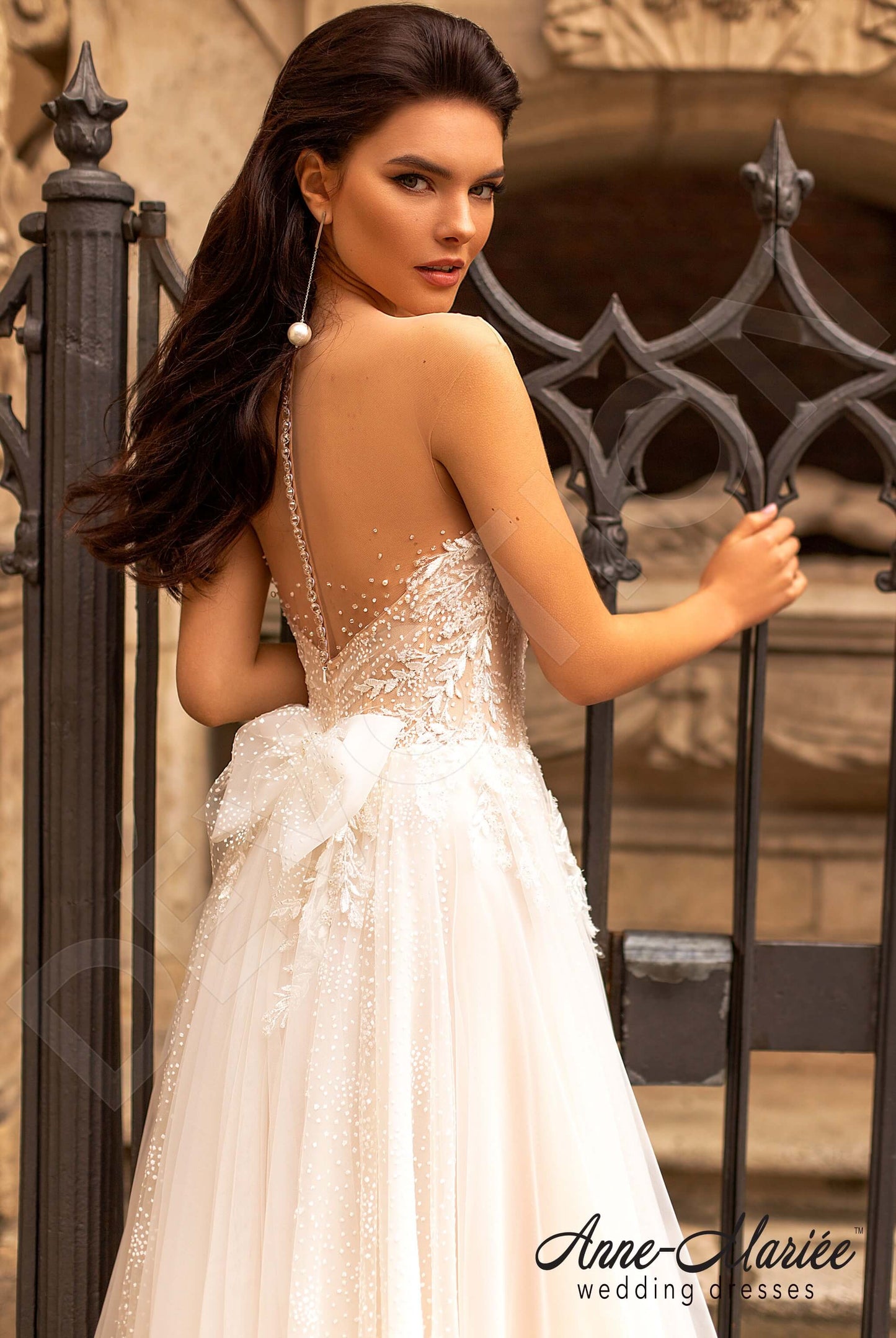 Valerina Illusion back A-line Sleeveless Wedding Dress 2