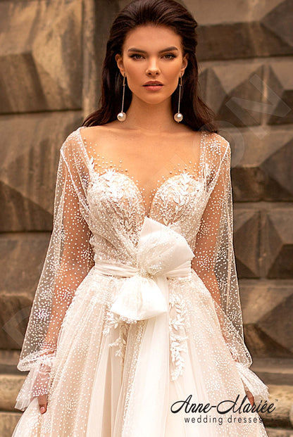 Valerina Illusion back A-line Sleeveless Wedding Dress 9