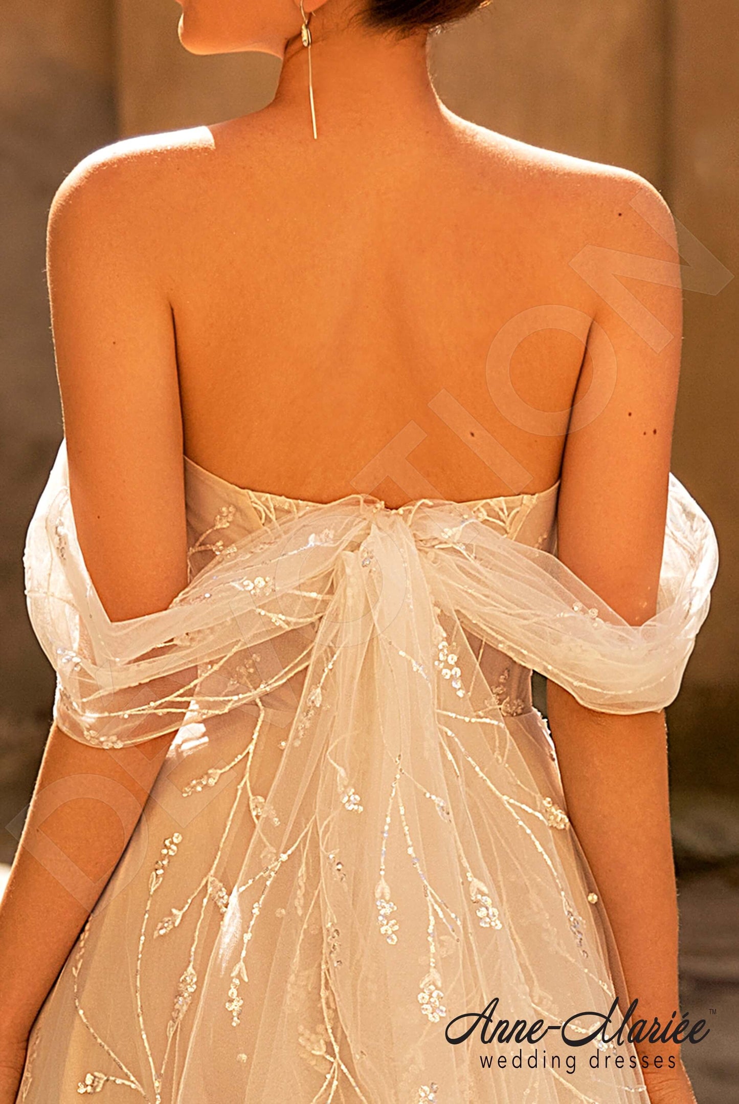 Violet Open back A-line Sleeveless Wedding Dress 7