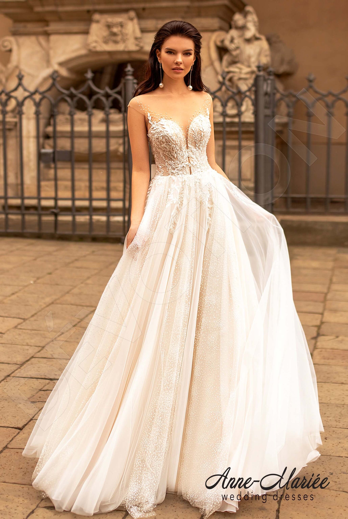 Valerina Illusion back A-line Sleeveless Wedding Dress Back