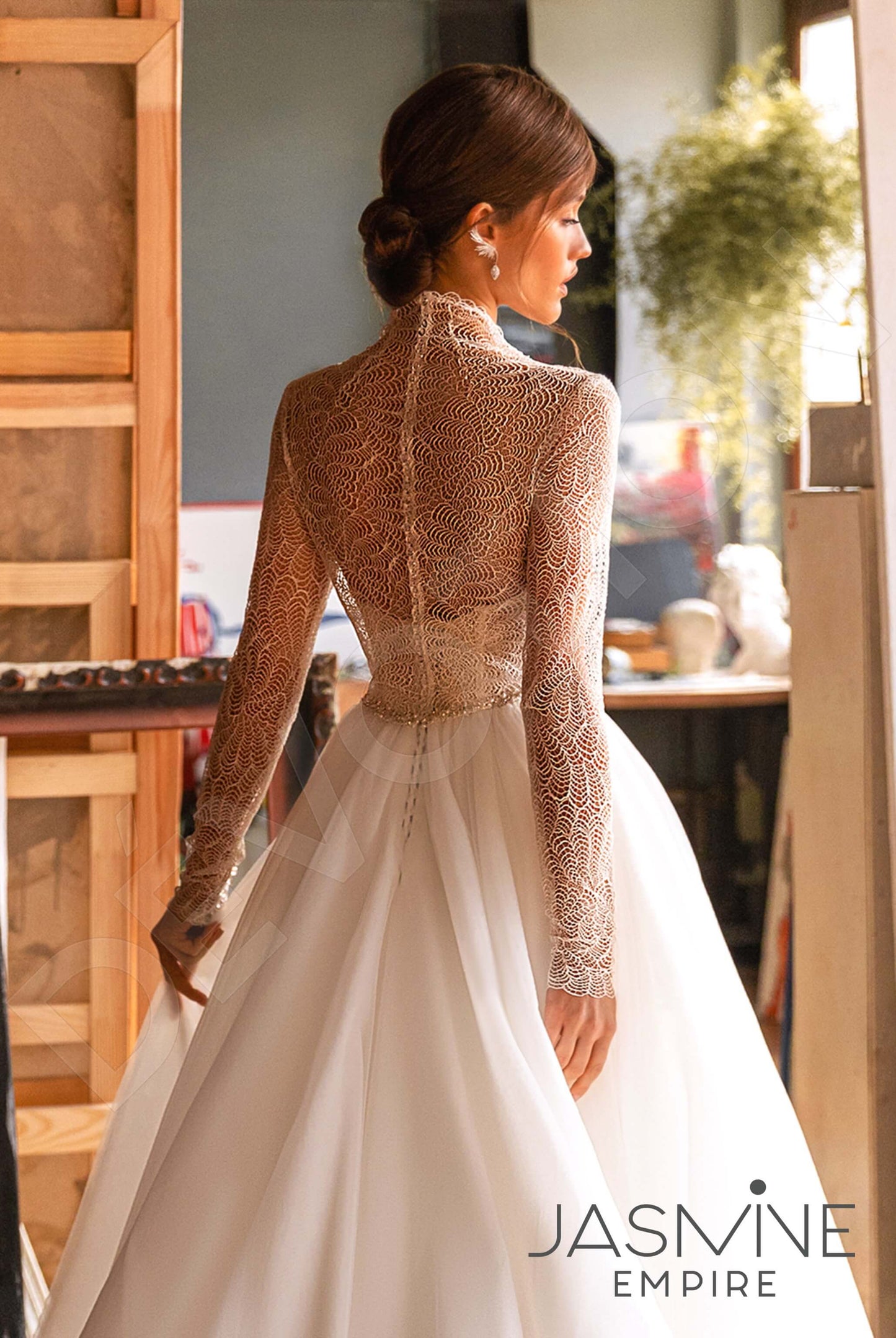 Charli Full back A-line Long sleeve Wedding Dress 4