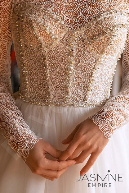 Charli Full back A-line Long sleeve Wedding Dress 7