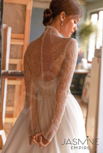 Charli Full back A-line Long sleeve Wedding Dress 3