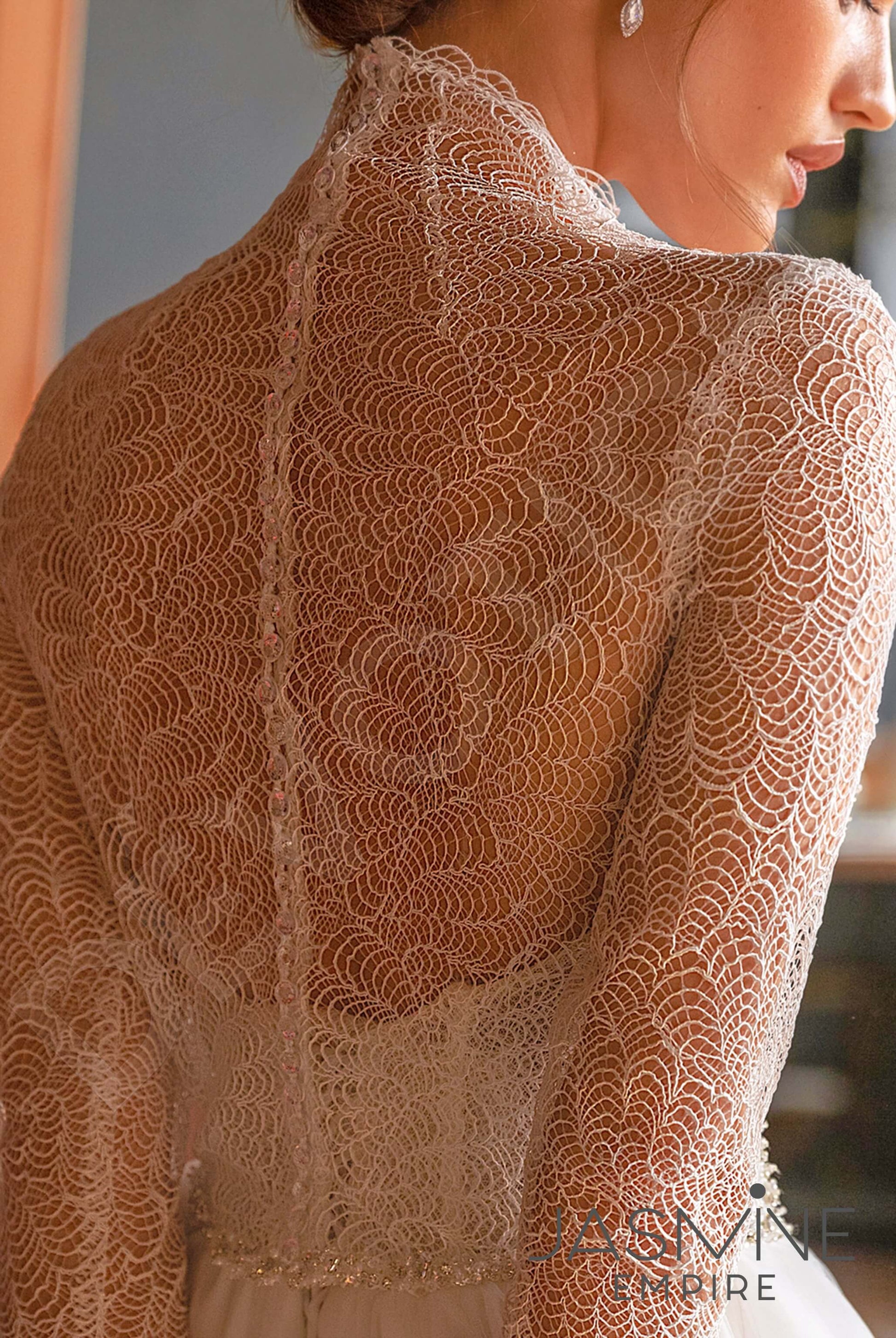 Charli A-line High neck Ivory Wedding dress