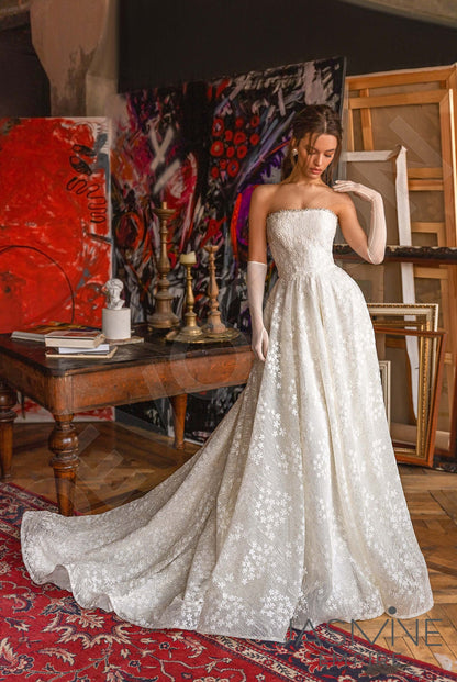 Elizabet Open back A-line Strapless Wedding Dress 6