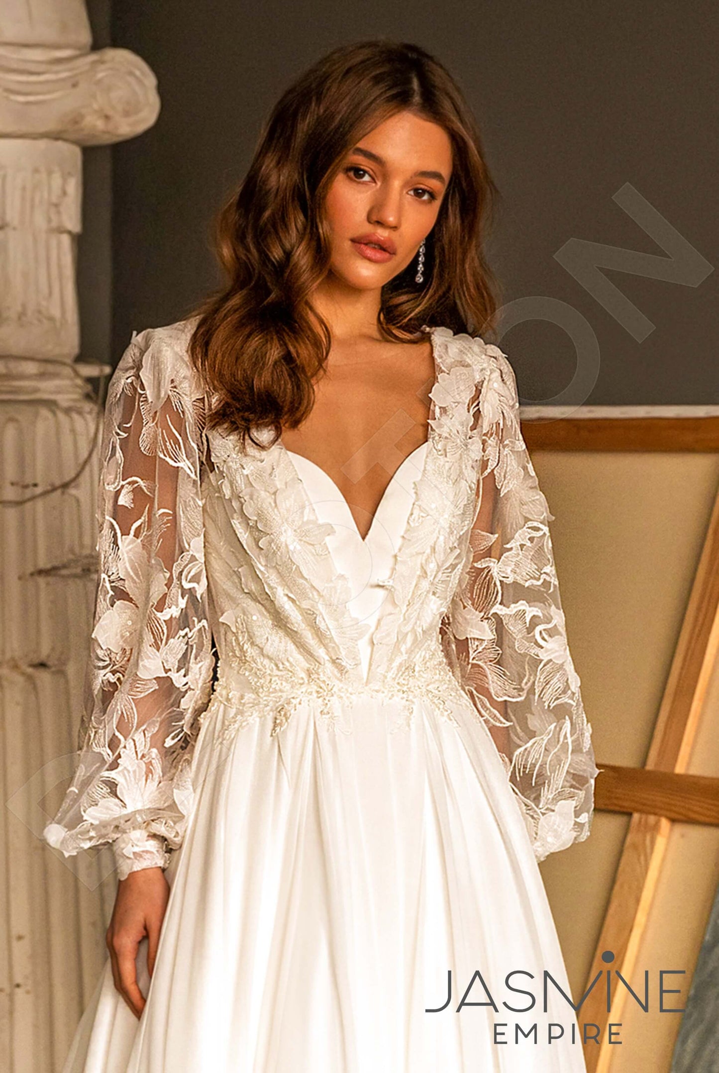 Emma Open back A-line Long sleeve Wedding Dress 4
