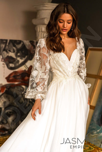 Emma Open back A-line Long sleeve Wedding Dress 2