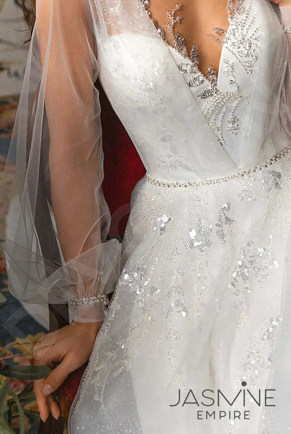 Frensis Open back A-line Long sleeve Wedding Dress 5