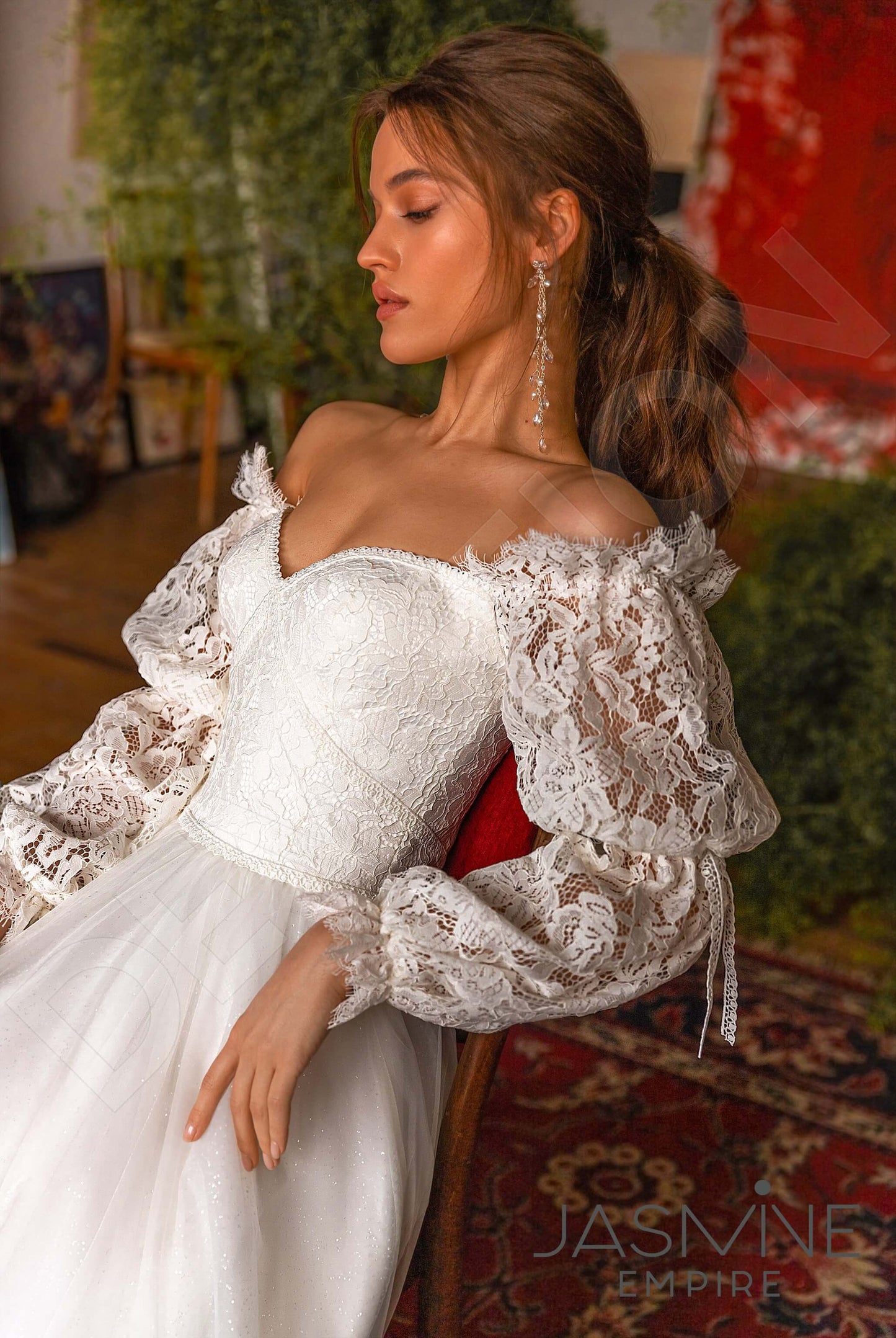 Hayden Open back A-line Long sleeve Wedding Dress 2