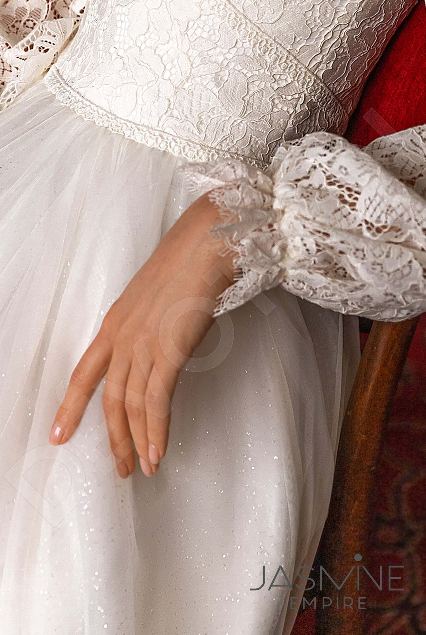 Hayden Open back A-line Long sleeve Wedding Dress 7