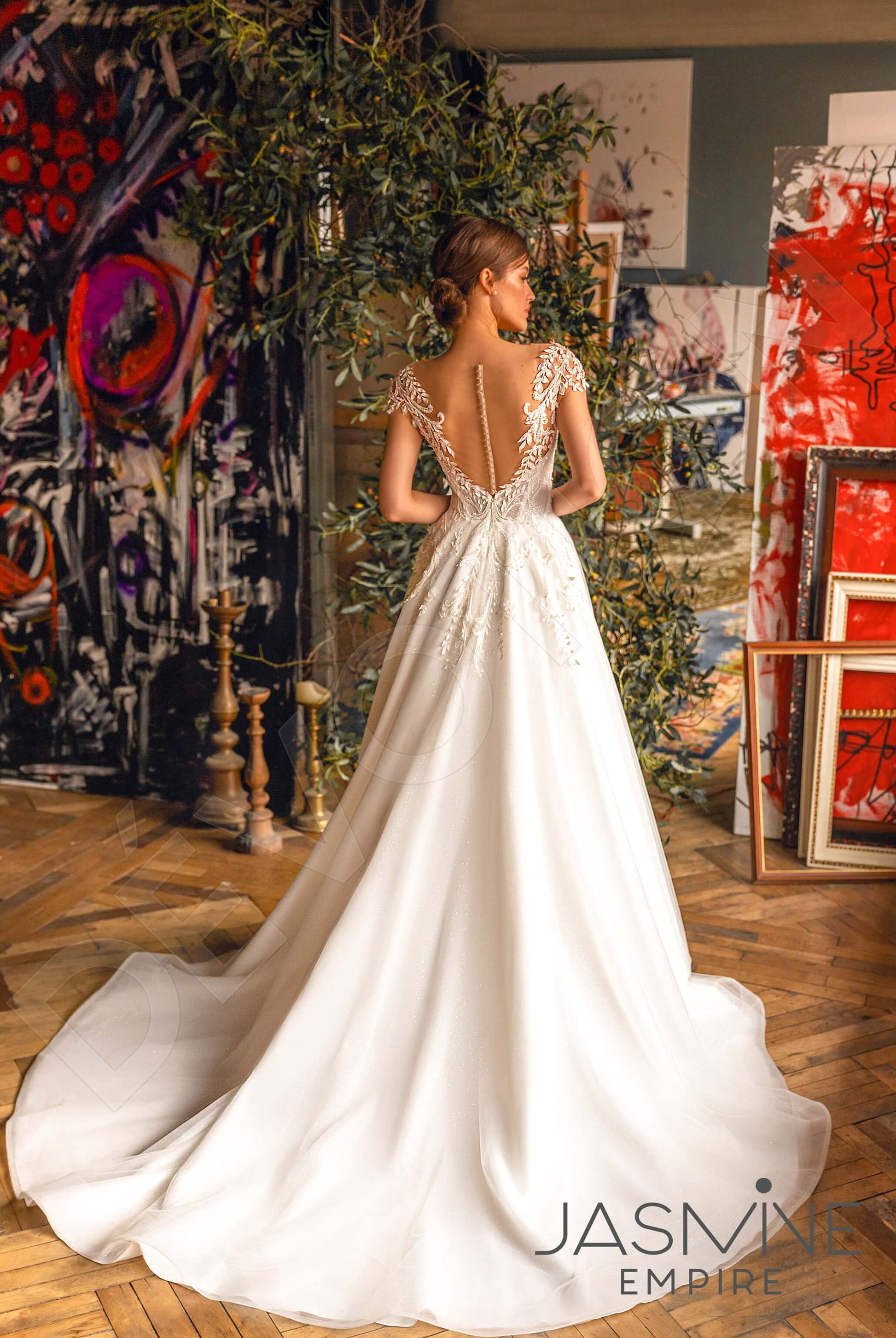 Kerry A-line Illusion Ivory Wedding dress