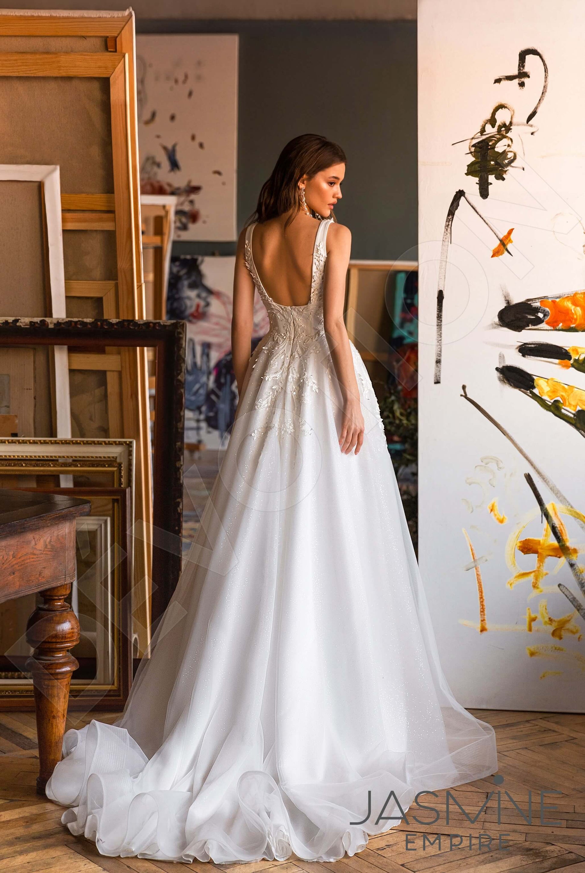 Lorella A-line Square Ivory Wedding dress