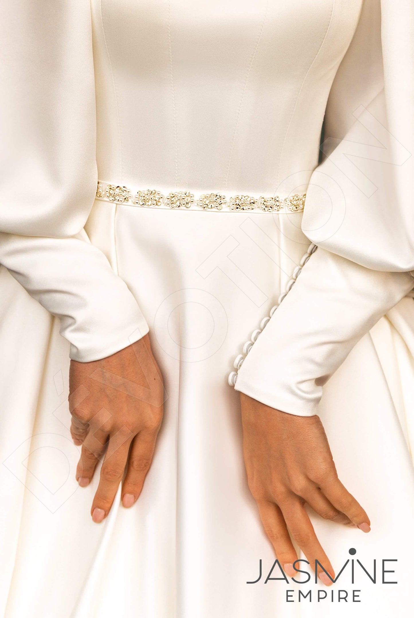 Maginne Open back A-line Long sleeve Wedding Dress 5