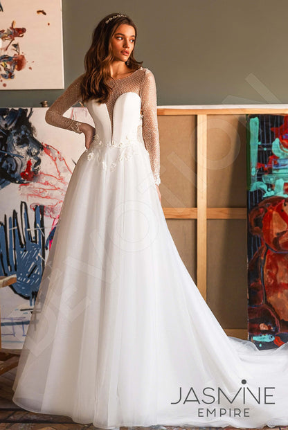Mariella Full back A-line Long sleeve Wedding Dress Back