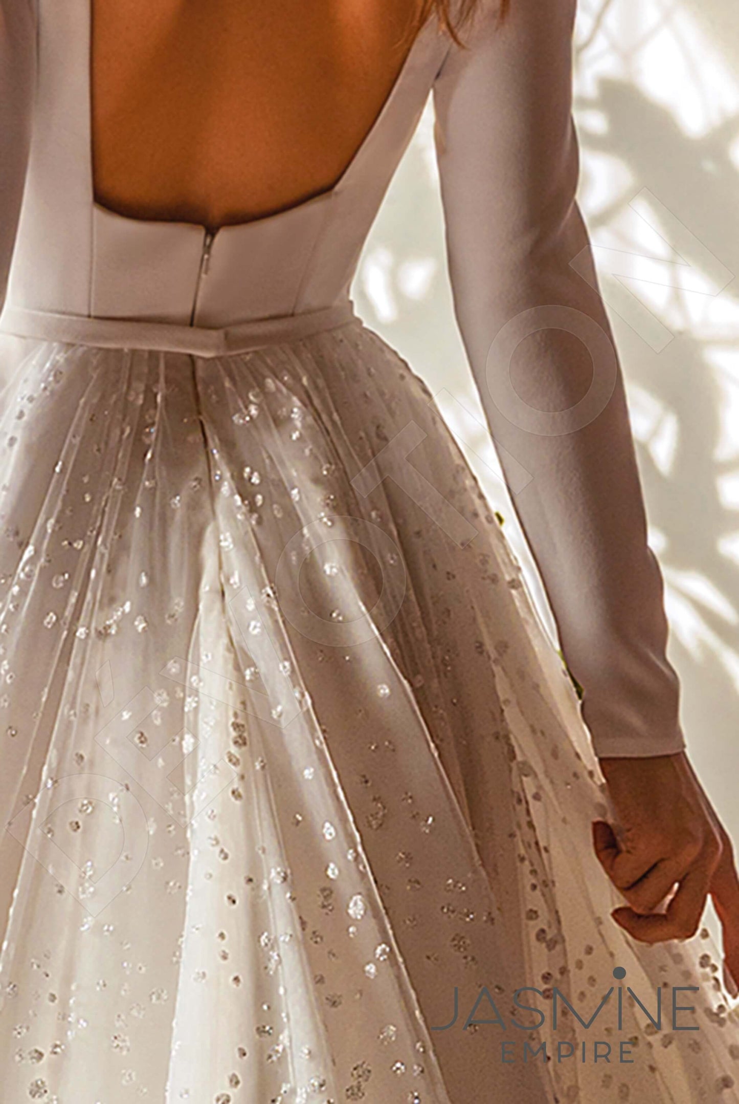 Serena Open back A-line Long sleeve Wedding Dress 7
