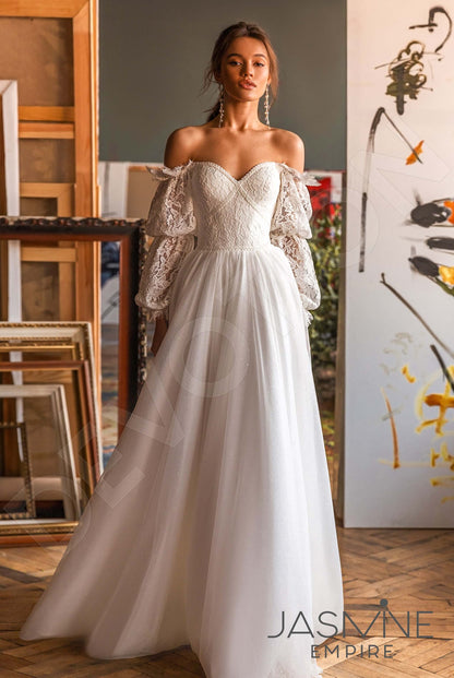 Hayden Open back A-line Long sleeve Wedding Dress Front