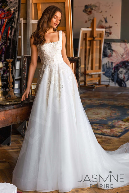 Lorella Open back A-line Sleeveless Wedding Dress Front