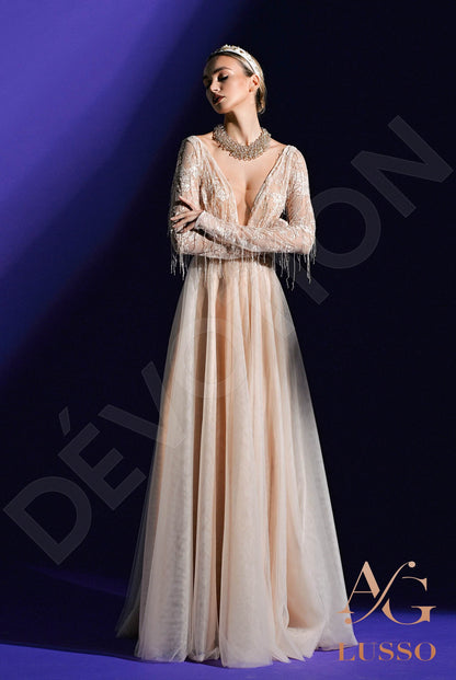 Cher Full back A-line Long sleeve Wedding Dress 6