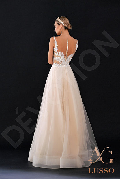 Deny Illusion back A-line Sleeveless Wedding Dress Back