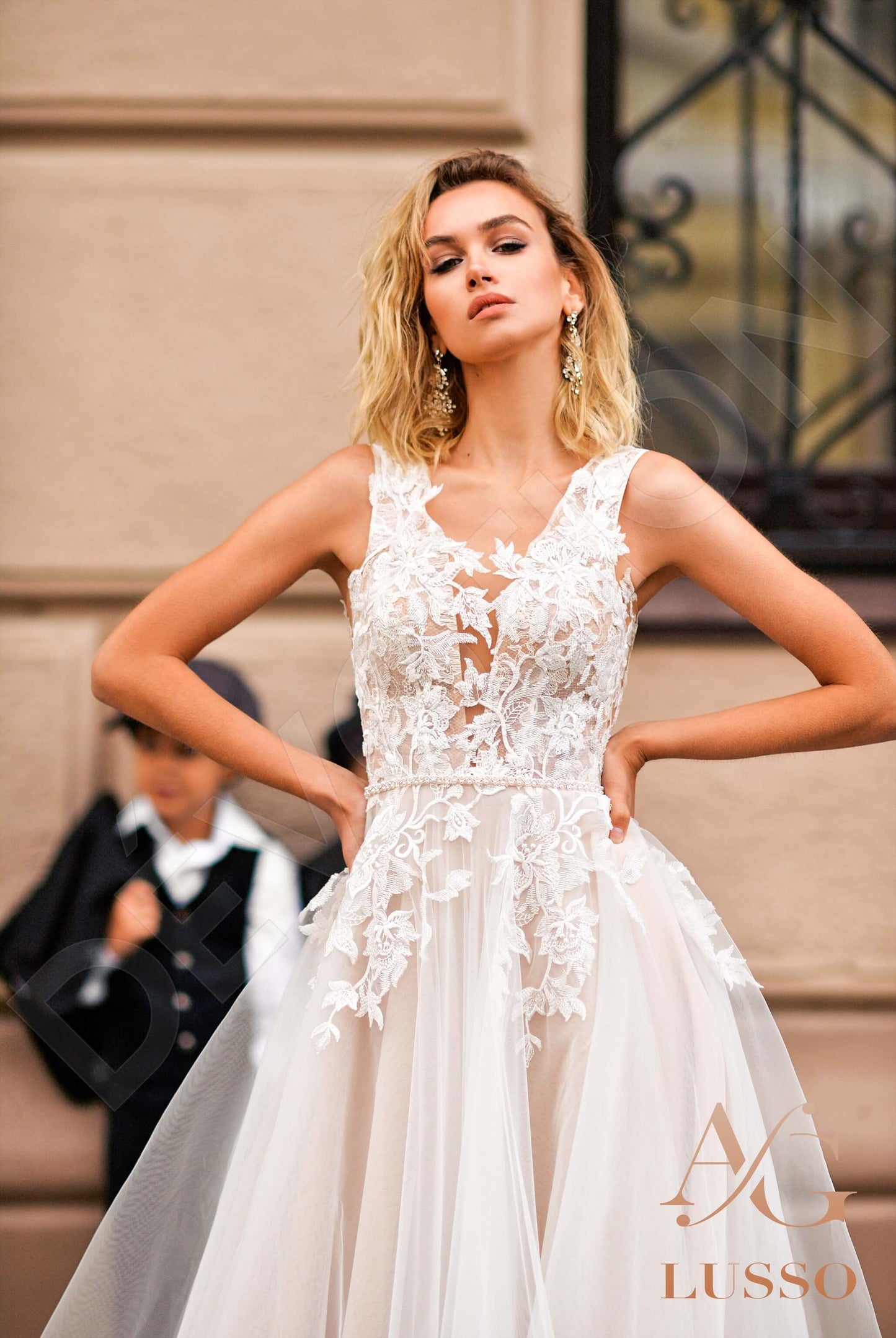 Enjila Open back A-line Sleeveless Wedding Dress 2