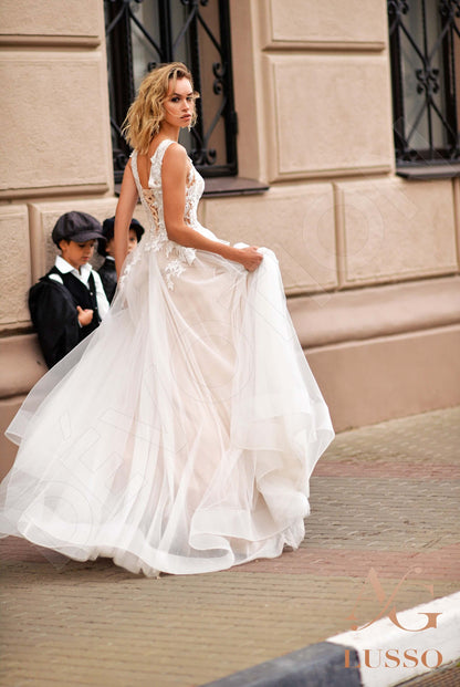 Enjila Open back A-line Sleeveless Wedding Dress Back