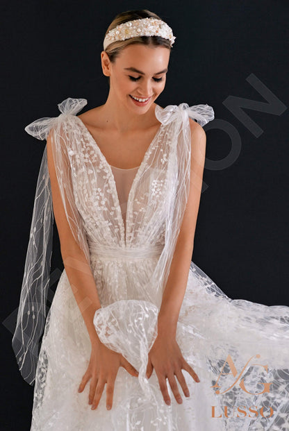 Melisenta Open back A-line Straps Wedding Dress 2