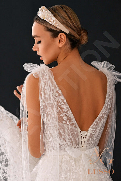 Melisenta Open back A-line Straps Wedding Dress 3