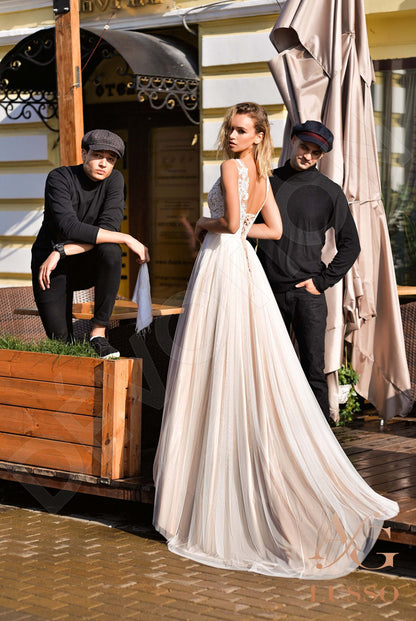 Tera Open back A-line Sleeveless Wedding Dress Back