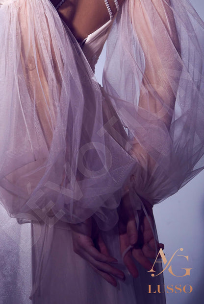 Evelitta Criss cross back A-line Detachable sleeves Wedding Dress 6