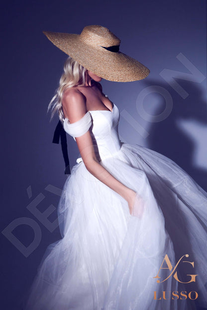 Beritta Open back A-line Sleeveless Wedding Dress Back