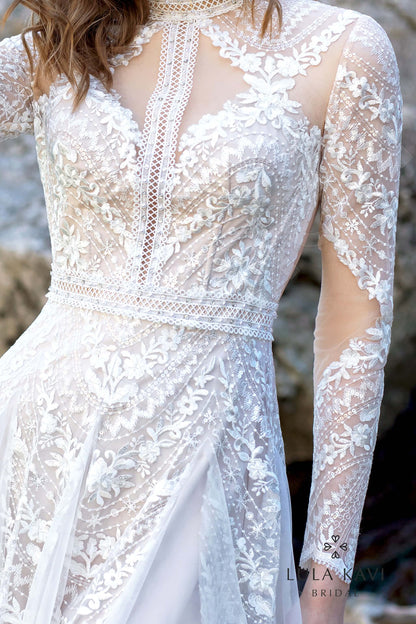 Enid Open back A-line Long sleeve Wedding Dress 4