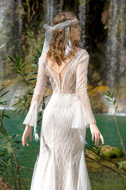 Meia Open back Trumpet/Mermaid Long sleeve Wedding Dress 7