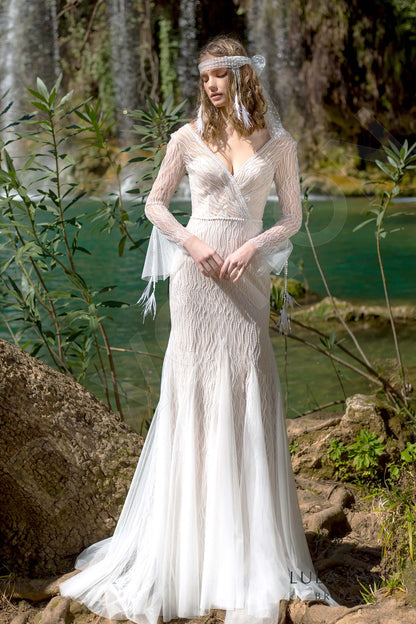 Meia Open back Trumpet/Mermaid Long sleeve Wedding Dress Front