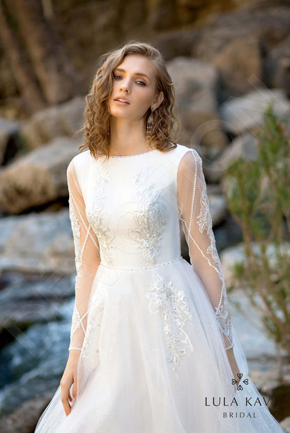 Nabia A-line Long sleeve Open back Wedding Dress 2