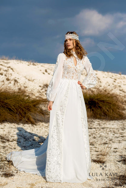 Torvi Open back A-line Long sleeve Wedding Dress 5